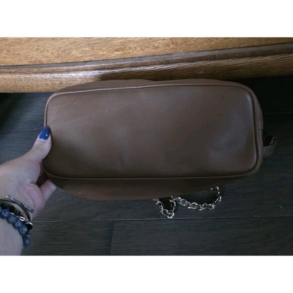 Michael Kors Frankie Brown Pebbled Leather Drawstring Convertible Shoulder Bag - Picture 8 of 12